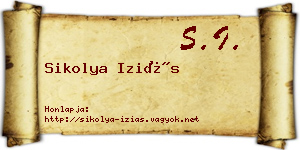 Sikolya Iziás névjegykártya